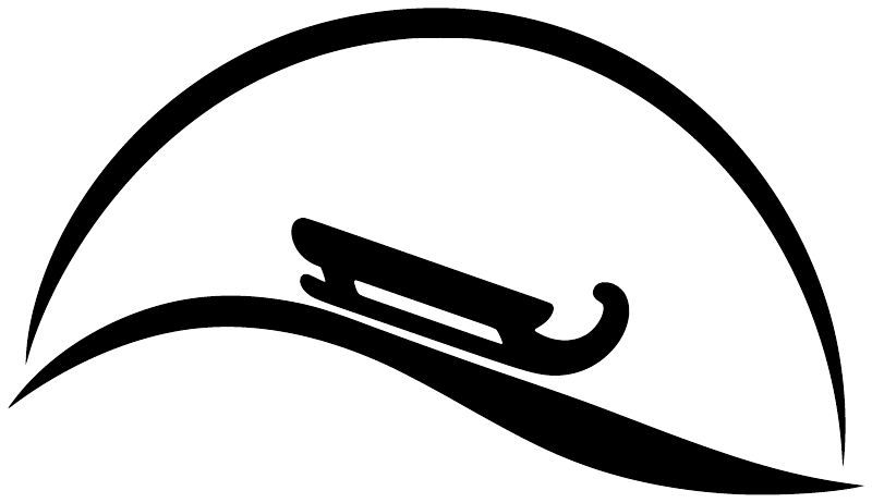 Black sled icon in arch vinyl decal