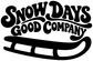 Black and white Snow Days Good Company vinyl sled decal, bold typography