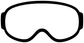 Isolated white snowboarding goggle vinyl decal with thick black outline