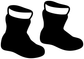 Pair of black and white snowboarding boot vinyl decals