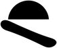 Black sunrise-style vinyl decal graphic: half-circle with diagonal swoosh