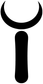 Moon and board vinyl decal silhouette: black crescent moon with vertical stem