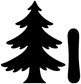 Black pine tree vinyl decal with tall “I” marker