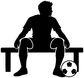 Black silhouette vinyl soccer bench player decal with soccer ball