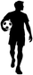 Black soccer player vinyl decal with ball