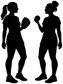Softball player silhouettes vinyl decal, black figures on white