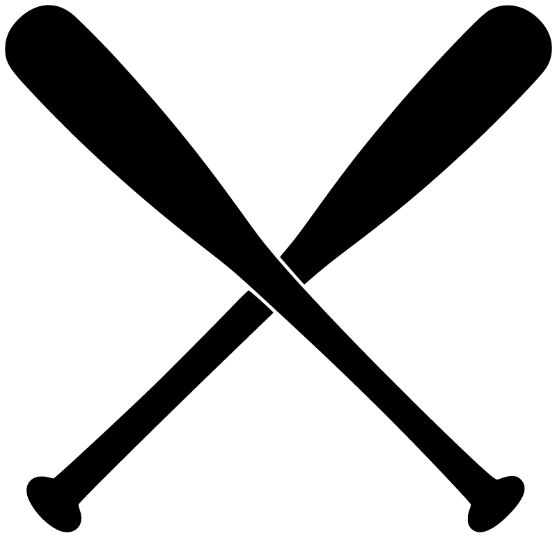 Black crossed softball bat vinyl decal