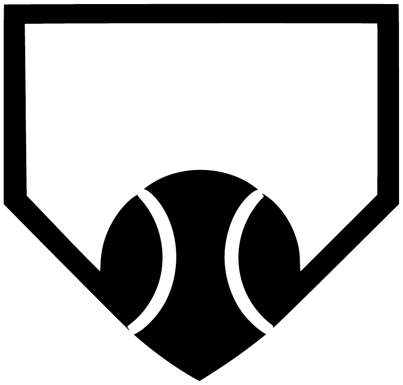 Softball home plate heart vinyl decal graphic: black heart with white curved stripes