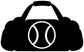 Black cloud-shaped vinyl decal with white softball symbol