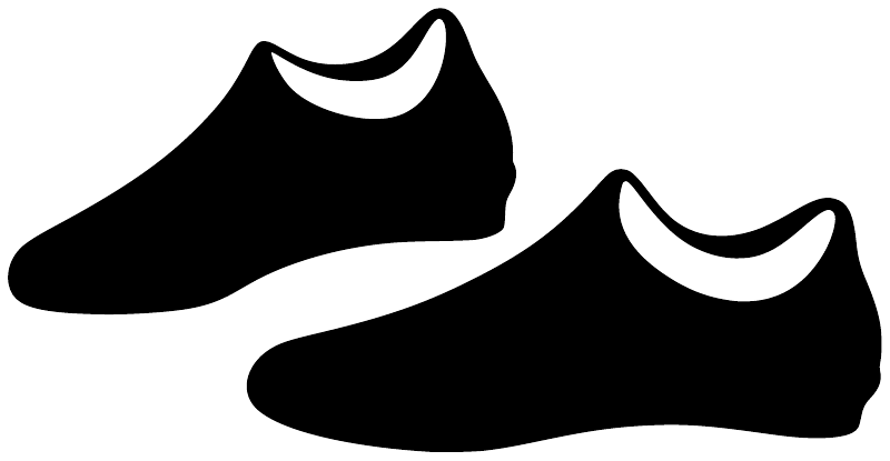 Pair of cleat vinyl decals, two black shoe icons with white outlines