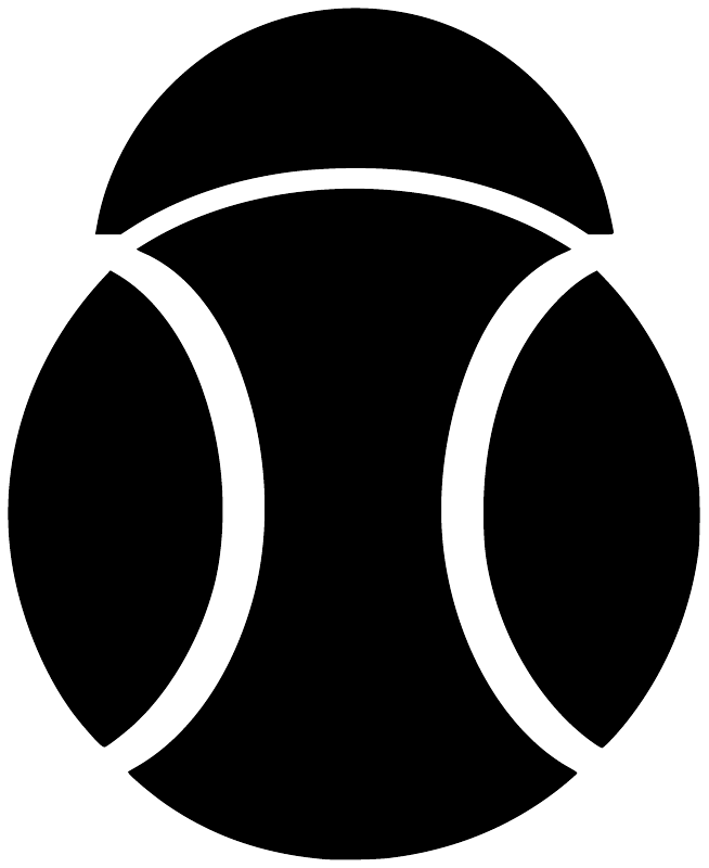 Softball vinyl decal close-up: white stitched ball icon on a black circle