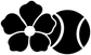 Softball and wildflower vinyl decal graphic, black and white