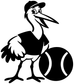 Softball player bird vinyl decal, black cap and uniform with bat and baseball silhouette