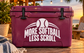 Softball vinyl decal reading “MORE SOFTBALL LESS SCROLL” with ball icon