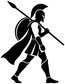 Black-and-white Hoplite Spartan silhouette decal holding a spear