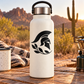 Black Spartan helmet laurel vinyl decal for water bottles