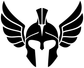Winged helmet emblem vinyl decal with black winged helmet graphic on white