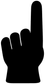Sports fan foam finger vinyl decal, black hand silhouette