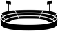 Black stadium night vinyl decal with two posts and outlined bowl design
