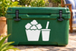 Sports snack break vinyl decal: popcorn bucket with drink cup and straw icon