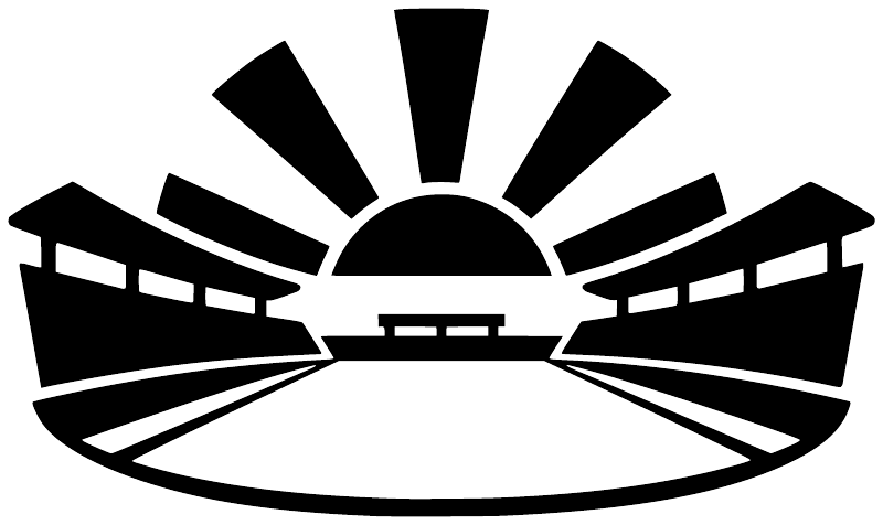 Sunset stands vinyl decal logo in black and white