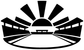 Sunset stands vinyl decal logo in black and white
