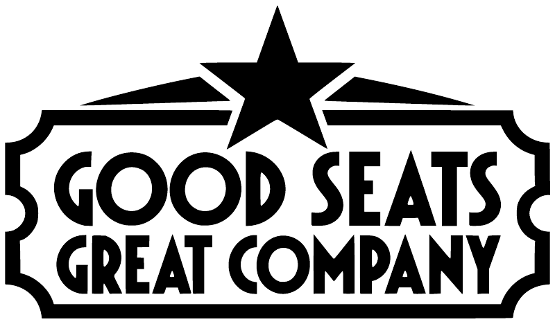 Vinyl decal with black border, star, and bold 'GOOD SEATS GREAT COMPANY' text