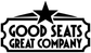 Vinyl decal with black border, star, and bold 'GOOD SEATS GREAT COMPANY' text