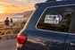 Vinyl car decal reading “Stay for the Final Whistle” on rear side window
