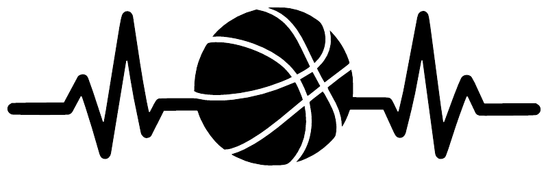 Black basketball pulse line vinyl decal graphic with heartbeat waveform