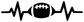 Football pulse line vinyl decal graphic with heartbeat and football icon