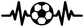 Soccer pulse line vinyl decal graphic: black heartbeat line with soccer ball.