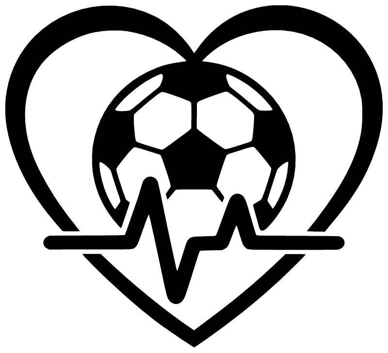 Soccer heart beat vinyl decal graphic: heart with soccer ball and heartbeat line