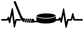 Hockey pulse line vinyl decal, black puck heartbeat graphic with pulse waveform