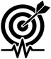 Dartboard bullseye pulse vinyl decal graphic: dart, concentric rings, and heartbeat line