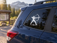 Archery athlete pulse vinyl decal, white archer silhouette with bow and heartbeat line