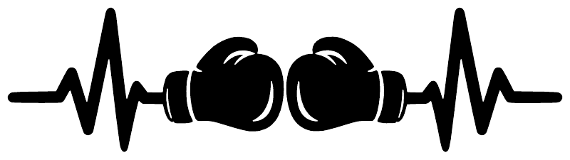 Black boxing glove pulse line vinyl decal design