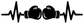 Black boxing glove pulse line vinyl decal design