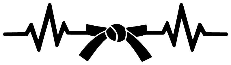Black pulse line vinyl decal with center belt and bow knot graphic