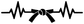 Black pulse line vinyl decal with center belt and bow knot graphic
