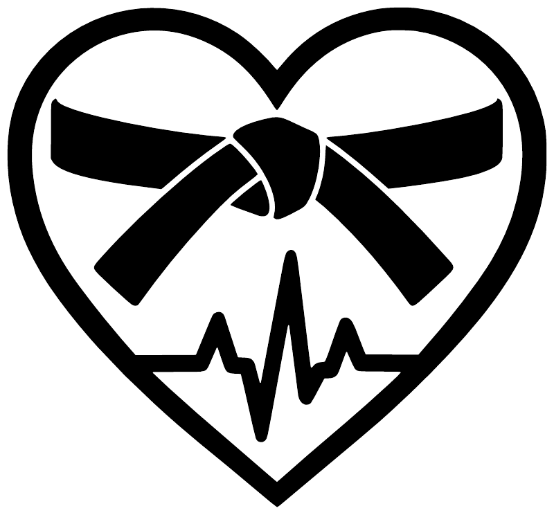Vinyl decal heart with ribbon bow and ECG heartbeat line in black and white