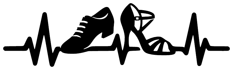 Dance pulse line vinyl decal, black dancer and heartbeat line graphic