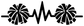 Cheer pulse line vinyl decal graphic: heartbeat wave with two pom-poms