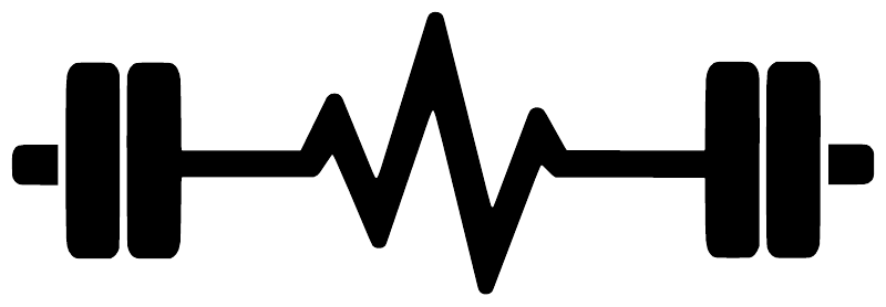 Black vinyl pulse line decal with dumbbell-shaped ends