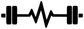 Black vinyl pulse line decal with dumbbell-shaped ends