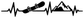 Snowboarding pulse line vinyl decal, black heartbeat line with snowboard and mountain peaks