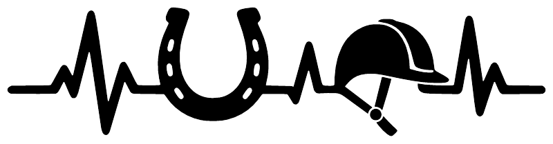 Black heartbeat vinyl decal with horseshoe and stethoscope