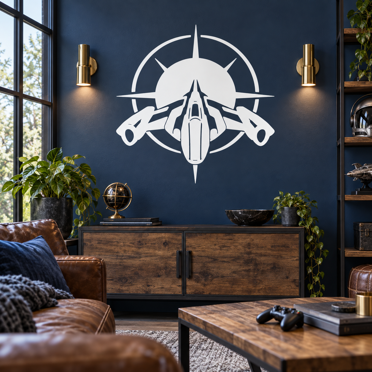 Halo starship emblem vinyl decal, white silhouette