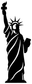 Black Statue of Liberty silhouette vinyl decal with torch raised and crown