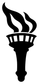 Black torch flame vinyl decal icon with ribbed base and dripping handle